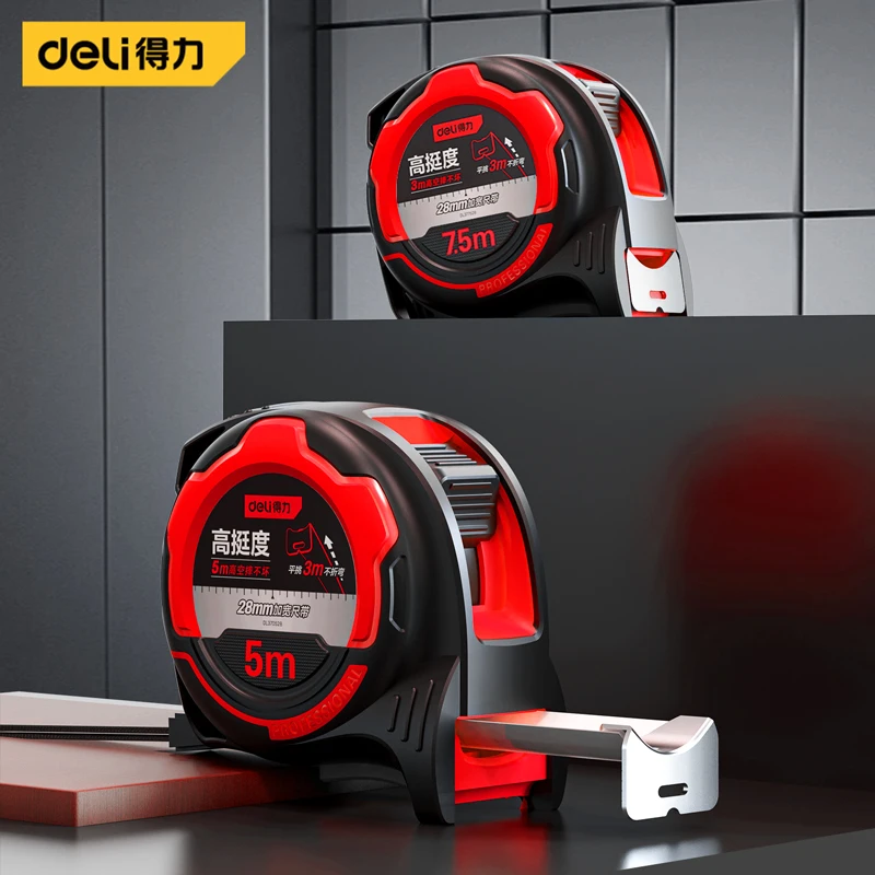 Tape Dispenser Weighted - Deli 5/7.5M Kalınlaşmak Karbon Çelik Mezura