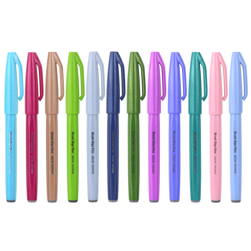 Pentel Pen Sign Pen - 12/24 adet japonya Pentel dokunmatik fırça