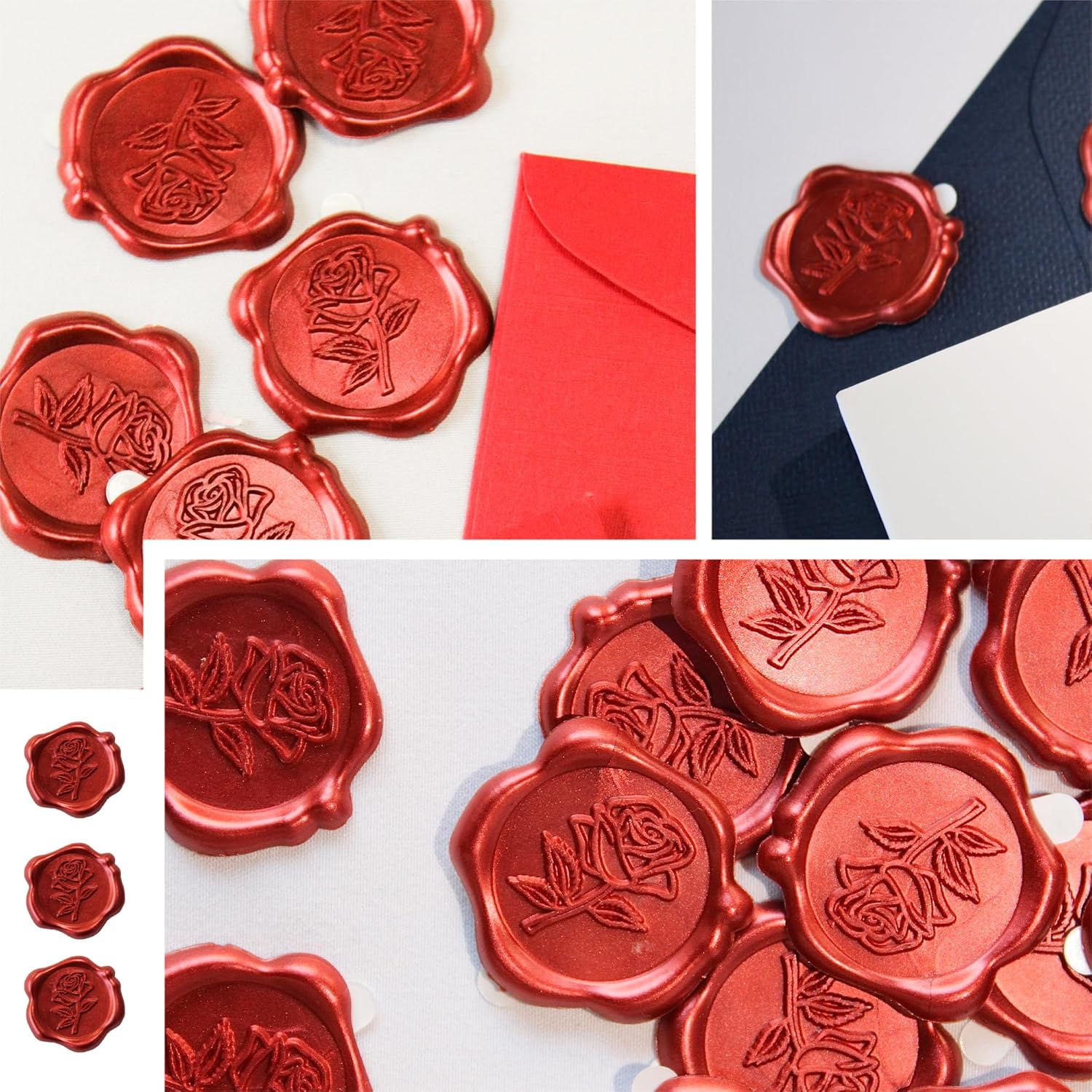 25 adet/takım 3D Gül Çiçek Şek - Wax Seal Stamp Set incelemesi ve fiyatı